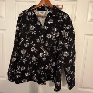 Pendleton Black and White Floral jacket style Shirt